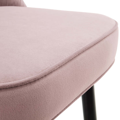Lot de 2 tabourets de bar rembourrés en velours rose pâle plissé Miyae