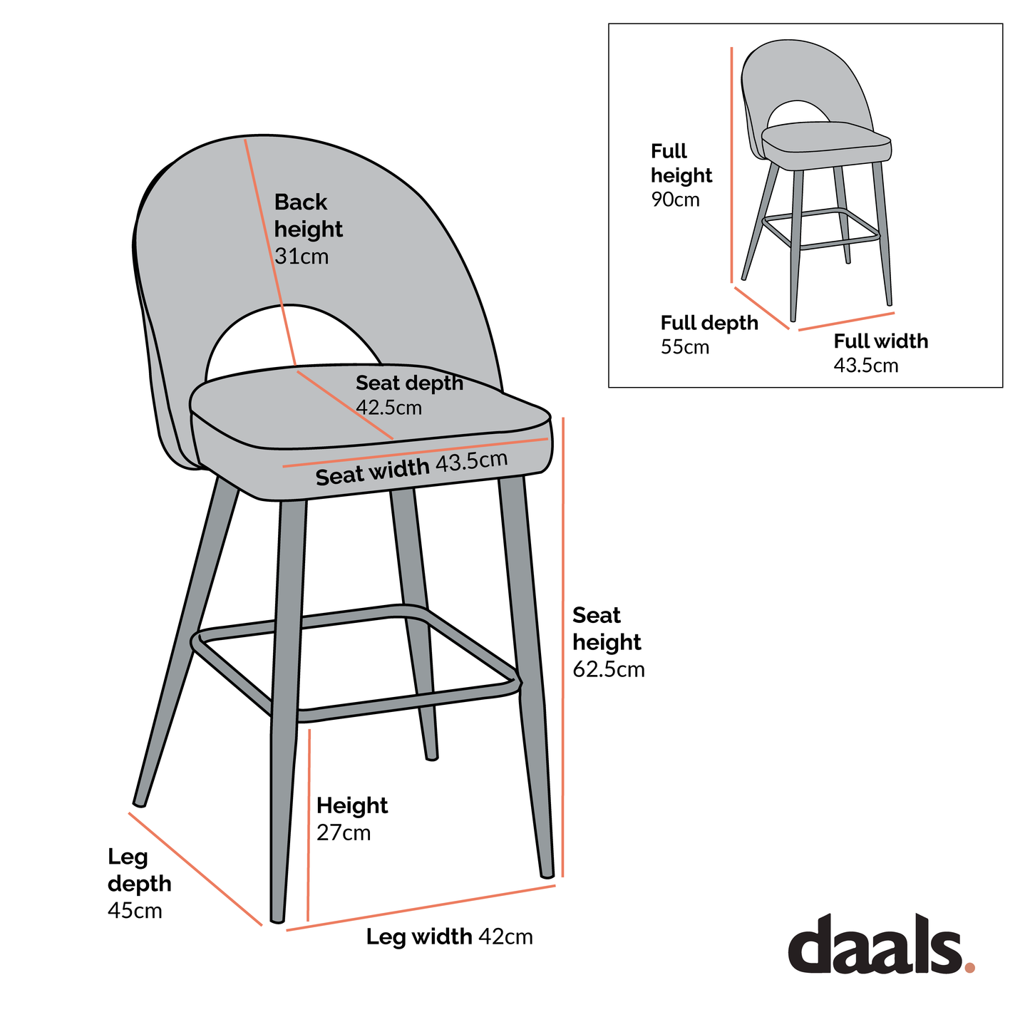 Ensemble de 2 tabourets de bar Oakley blancs en tissu bouclé avec passepoil contrasté