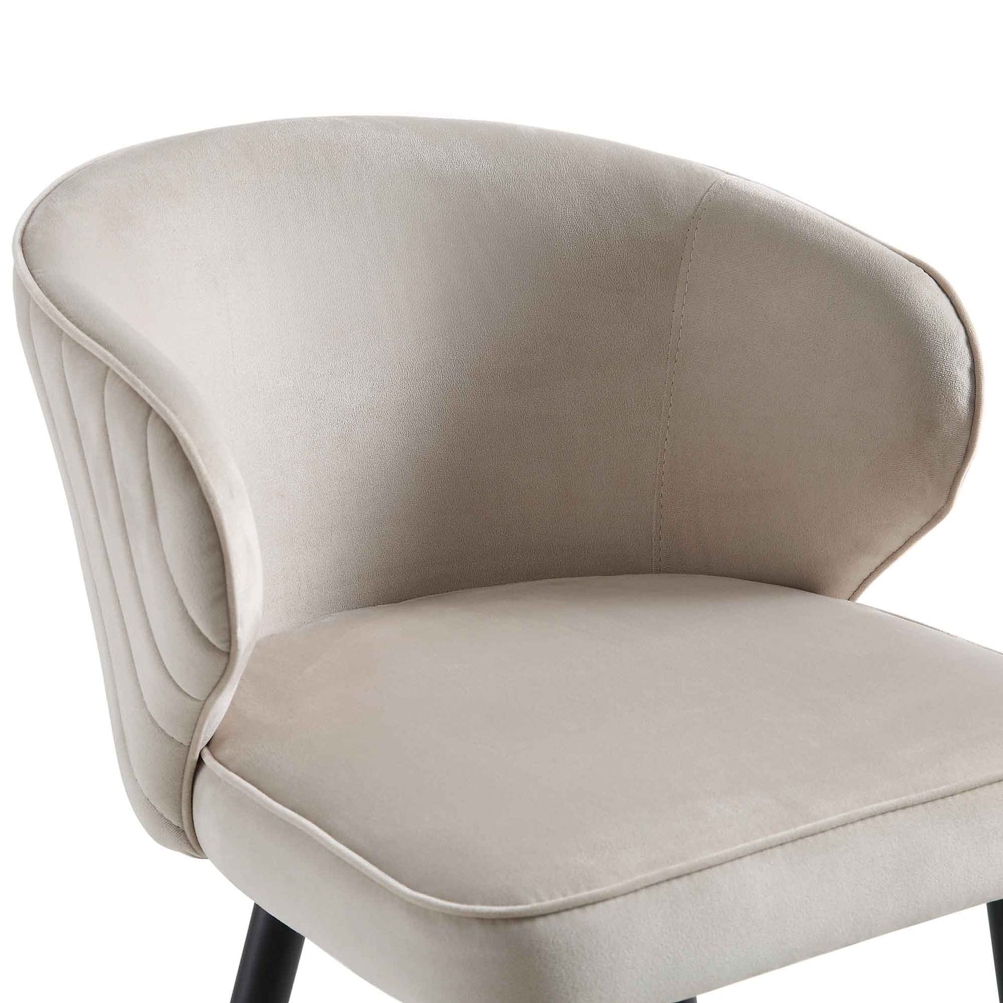 Ensemble de 2 tabourets de bar rembourrés en velours champagne Langham