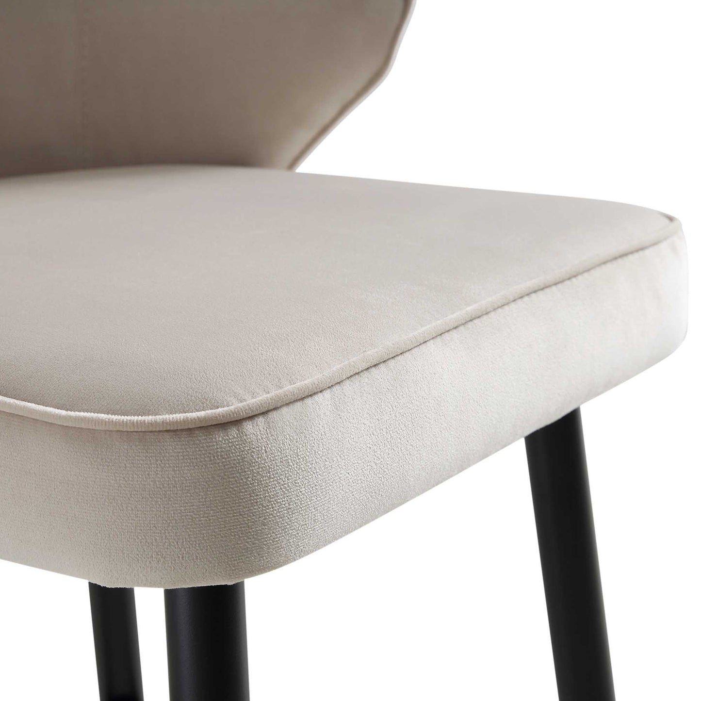 Ensemble de 2 tabourets de bar rembourrés en velours champagne Langham