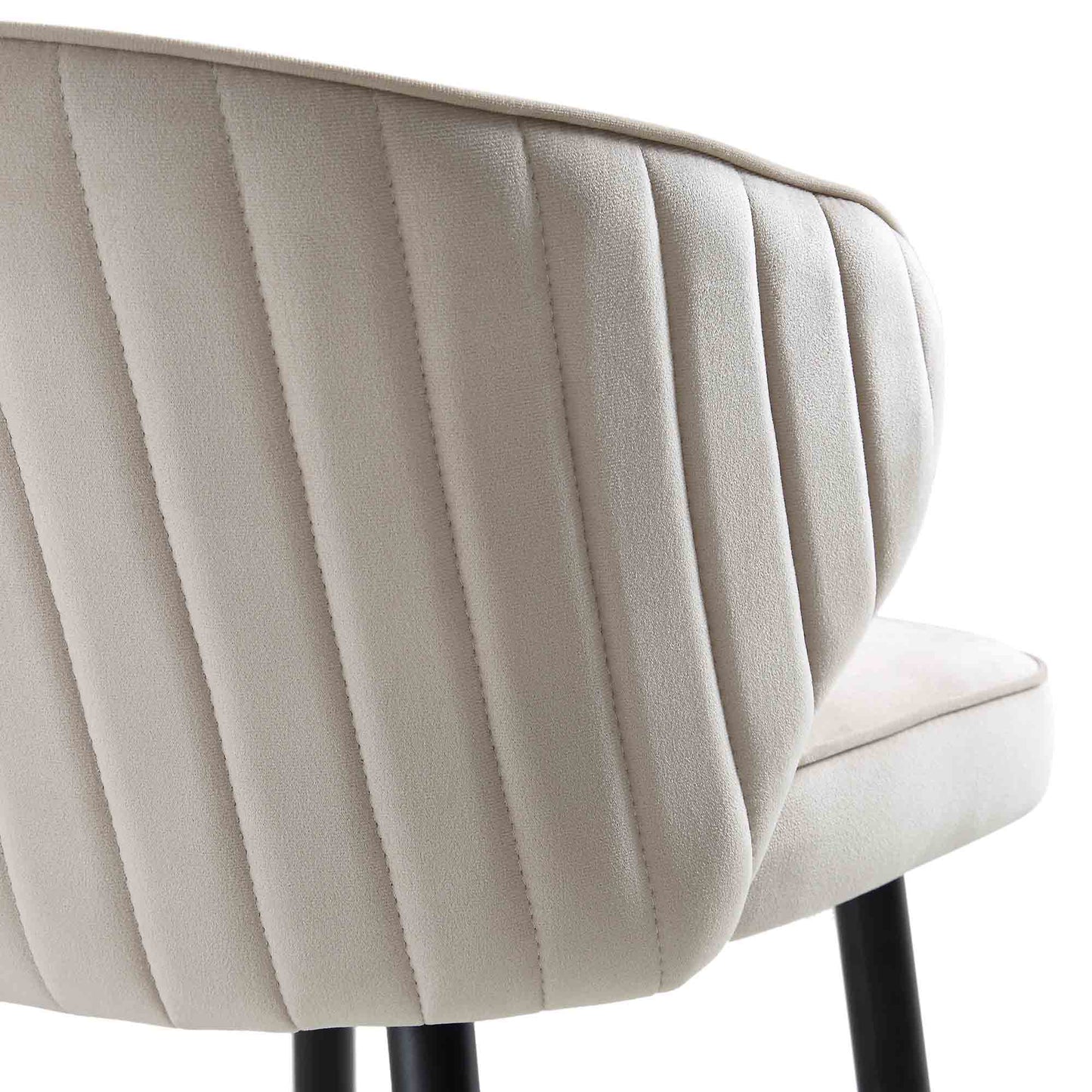 Ensemble de 2 tabourets de bar rembourrés en velours champagne Langham