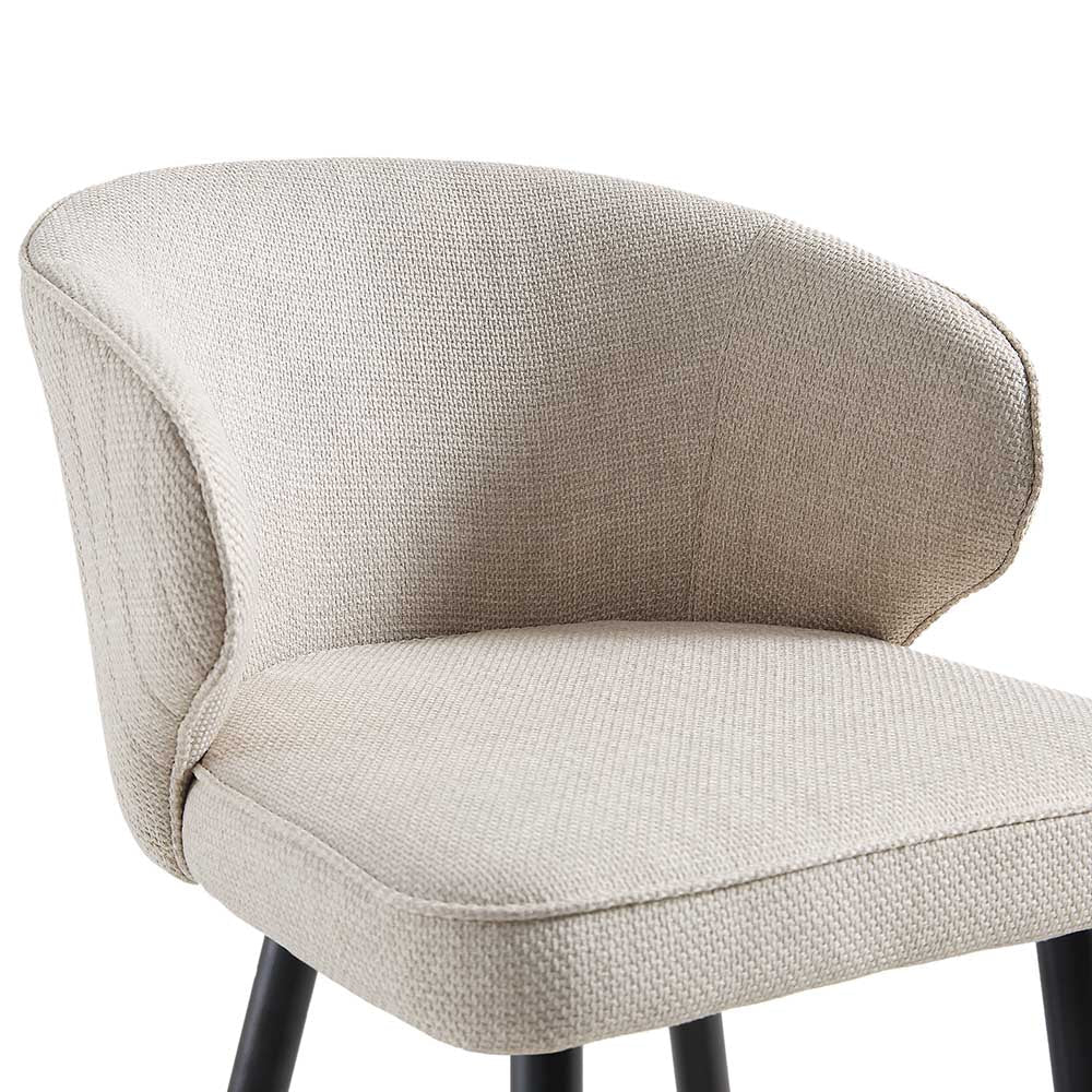 Ensemble de 2 tabourets de bar rembourrés en tissu tissé couleur avoine Langham