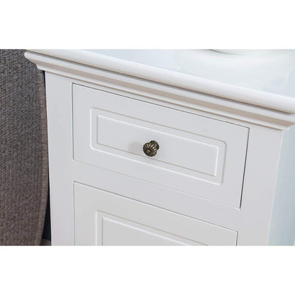 Table de chevet en bois blanc à 1 porte et 1 tiroir