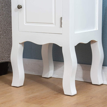 Table de chevet en bois blanc à 1 porte et 1 tiroir