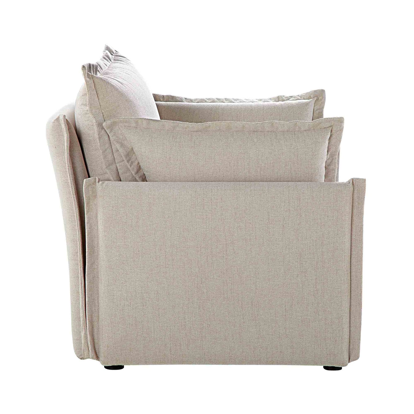 Canapé modulable Byron Pillow Edge en tissu beige, 1 place