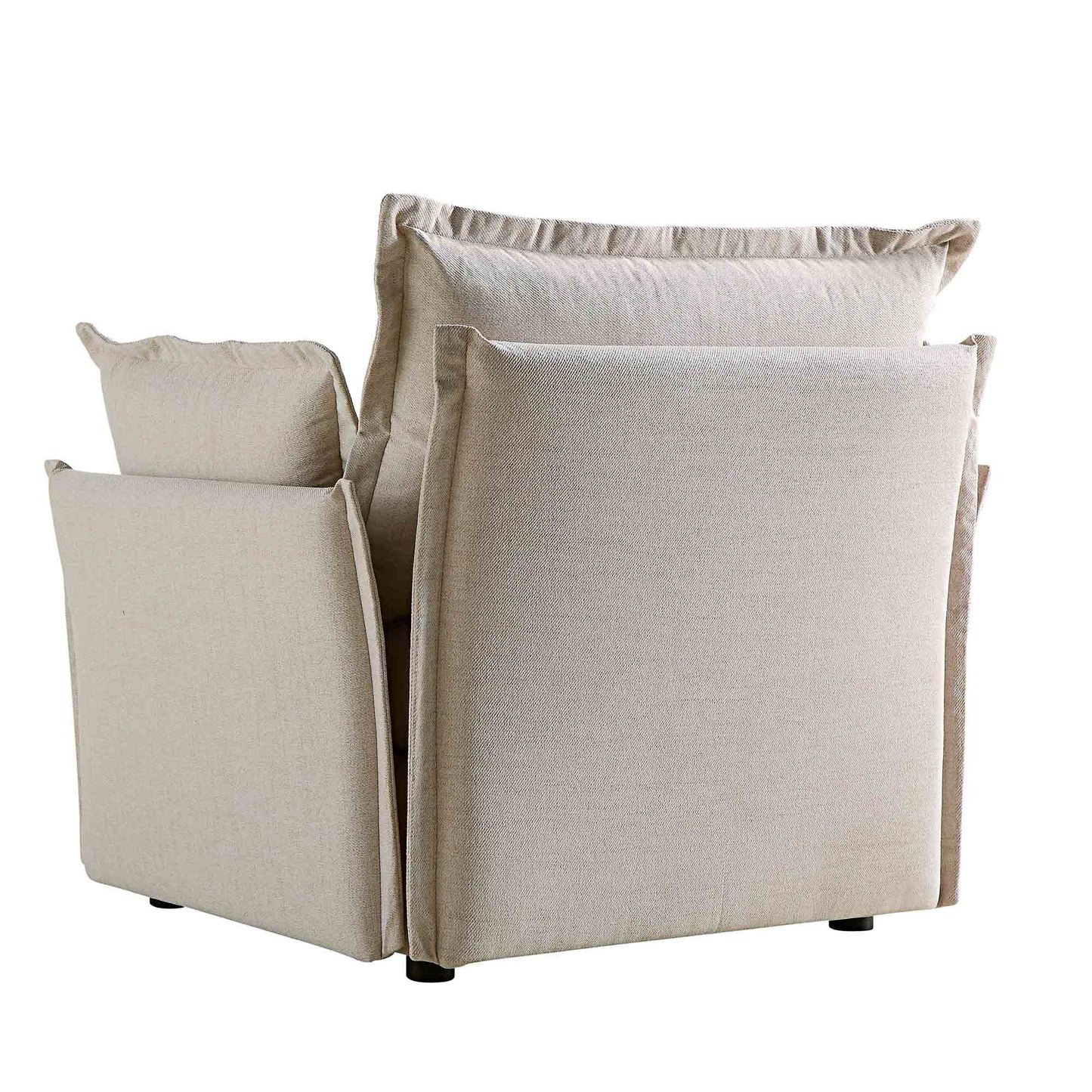 Canapé modulable Byron Pillow Edge en tissu beige, 1 place
