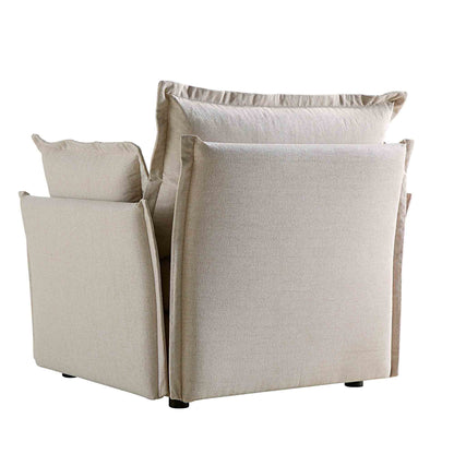 Canapé modulable Byron Pillow Edge en tissu beige, 1 place