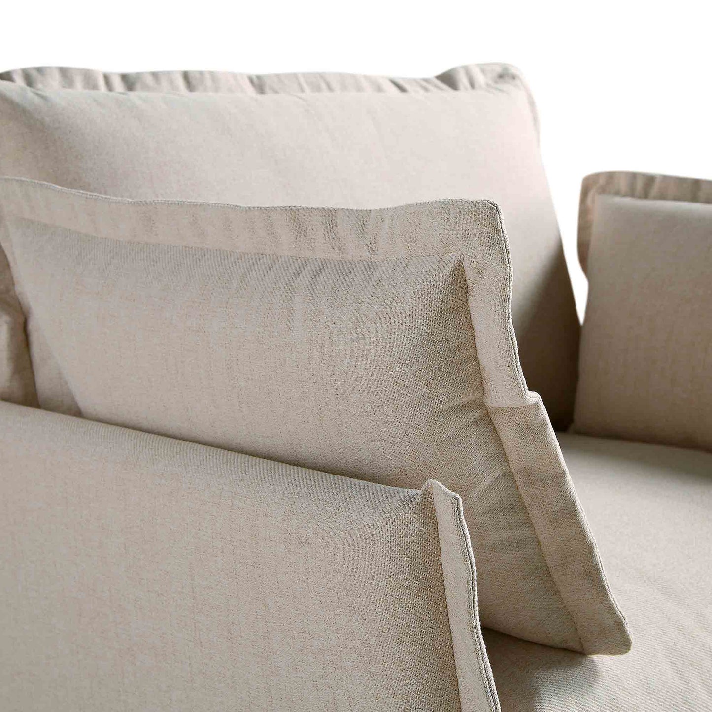 Canapé modulable Byron Pillow Edge en tissu beige, 1 place