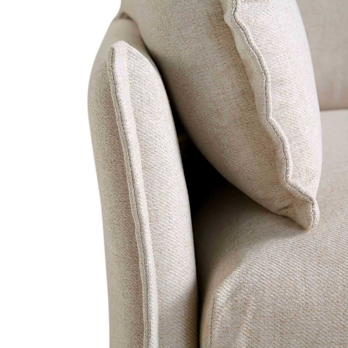 Canapé modulable Byron Pillow Edge en tissu beige, 1 place