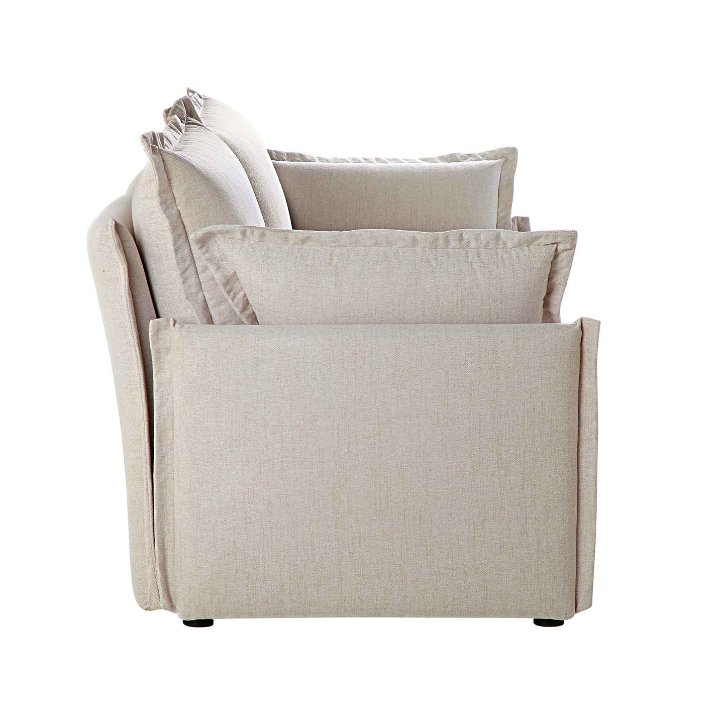 Canapé modulable Byron Pillow Edge en tissu beige, 2 places
