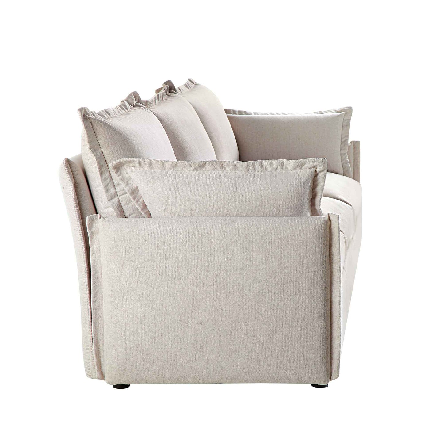 Canapé modulable Byron Pillow Edge en tissu beige, 3 places