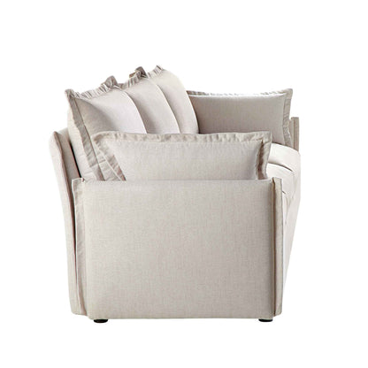 Canapé modulable Byron Pillow Edge en tissu beige, 3 places