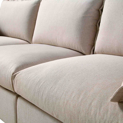 Canapé modulable Byron Pillow Edge en tissu beige, 3 places