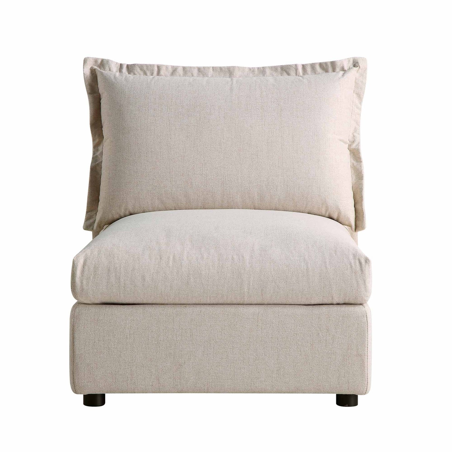 Canapé modulable Byron Pillow Edge en tissu beige, 1 place, sans accoudoirs