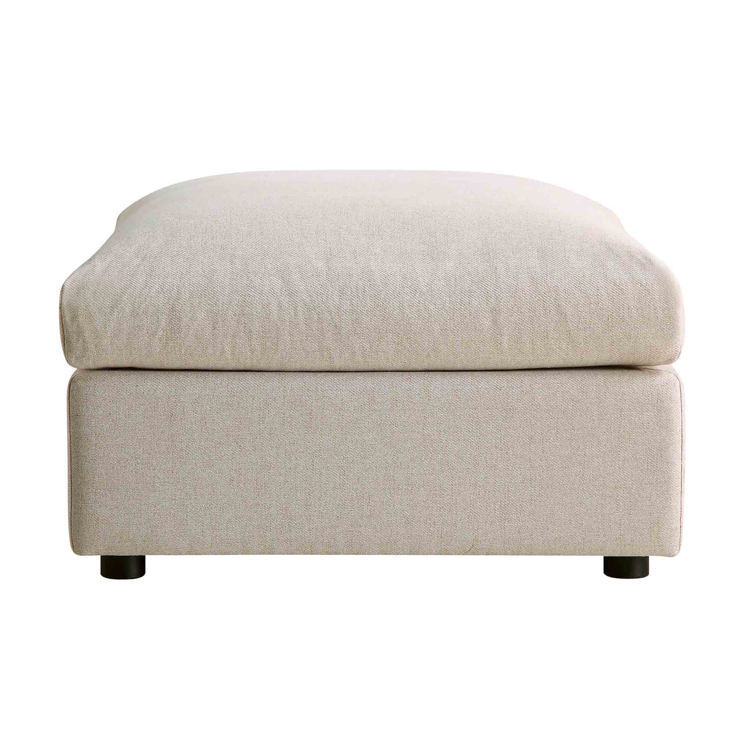 Pouf en tissu beige Byron