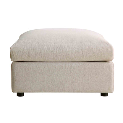 Pouf en tissu beige Byron