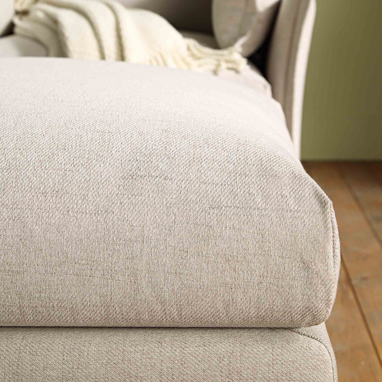 Pouf en tissu beige Byron