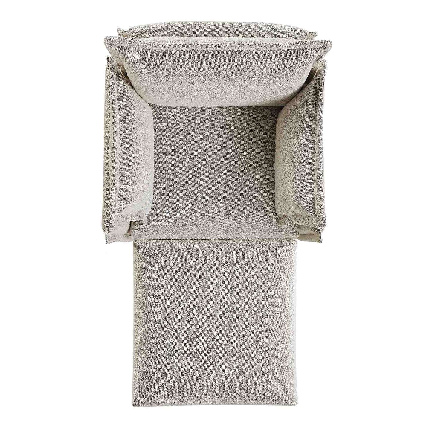 Canapé modulaire Byron Pillow Edge Mist Grey Boucle, méridienne 1 place
