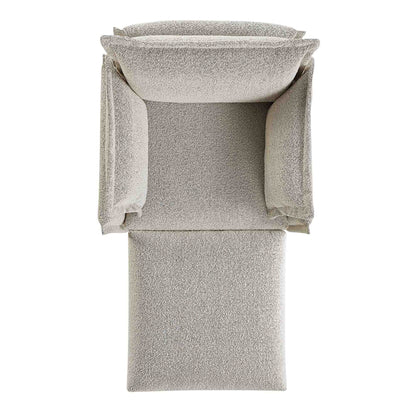 Canapé modulaire Byron Pillow Edge Mist Grey Boucle, méridienne 1 place