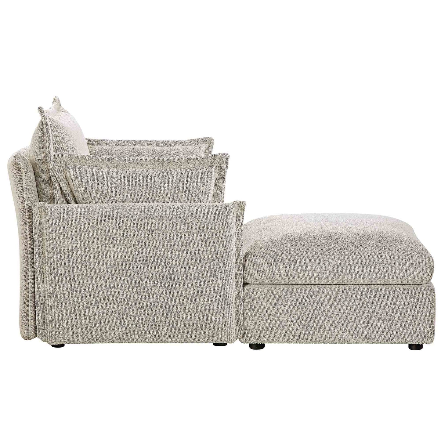 Canapé modulaire Byron Pillow Edge Mist Grey Boucle, méridienne 1 place