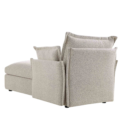 Canapé modulaire Byron Pillow Edge Mist Grey Boucle, méridienne 1 place