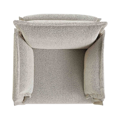 Canapé modulable Byron Pillow Edge Mist Grey Boucle, 1 place