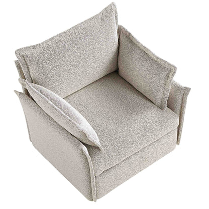 Canapé modulable Byron Pillow Edge Mist Grey Boucle, 1 place