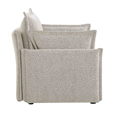 Canapé modulable Byron Pillow Edge Mist Grey Boucle, 1 place