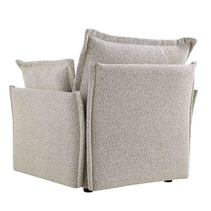 Canapé modulable Byron Pillow Edge Mist Grey Boucle, 1 place