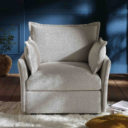 Canapé modulable Byron Pillow Edge Mist Grey Boucle, 1 place