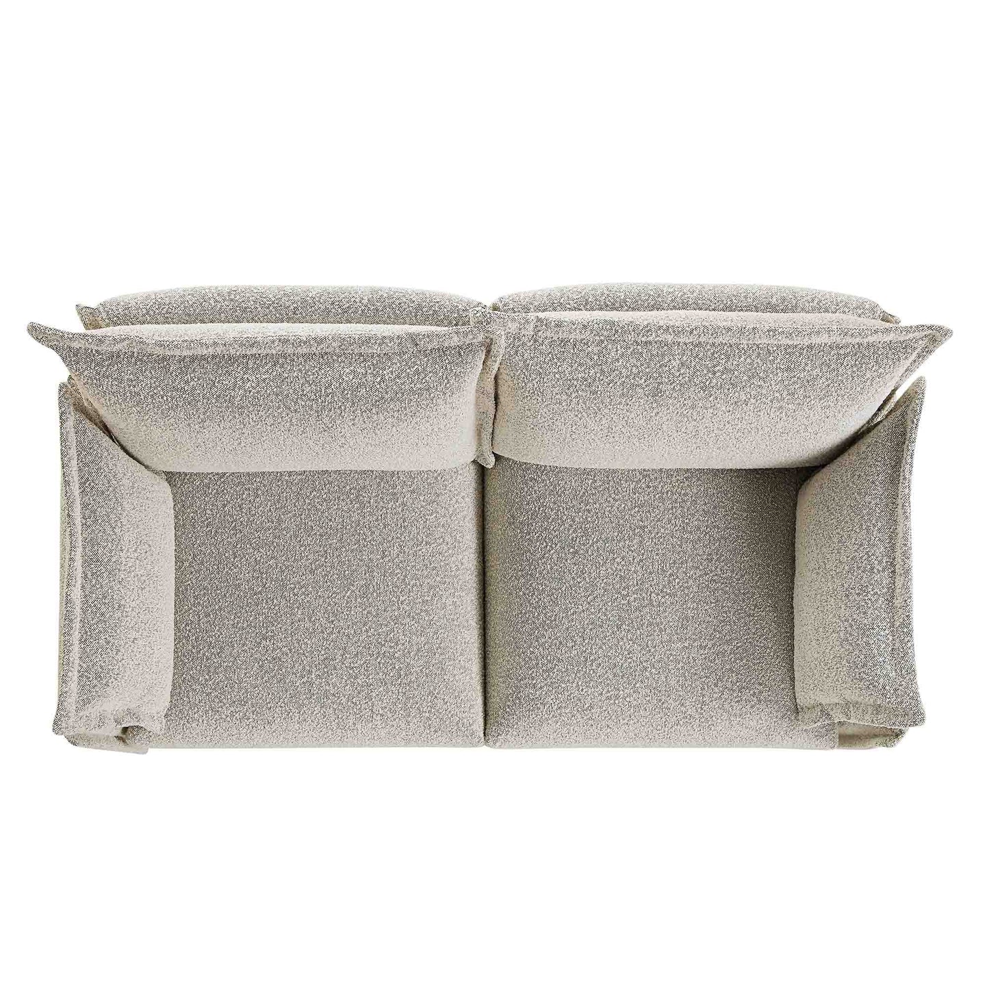 Canapé modulable Byron Pillow Edge Mist Grey Boucle, 2 places