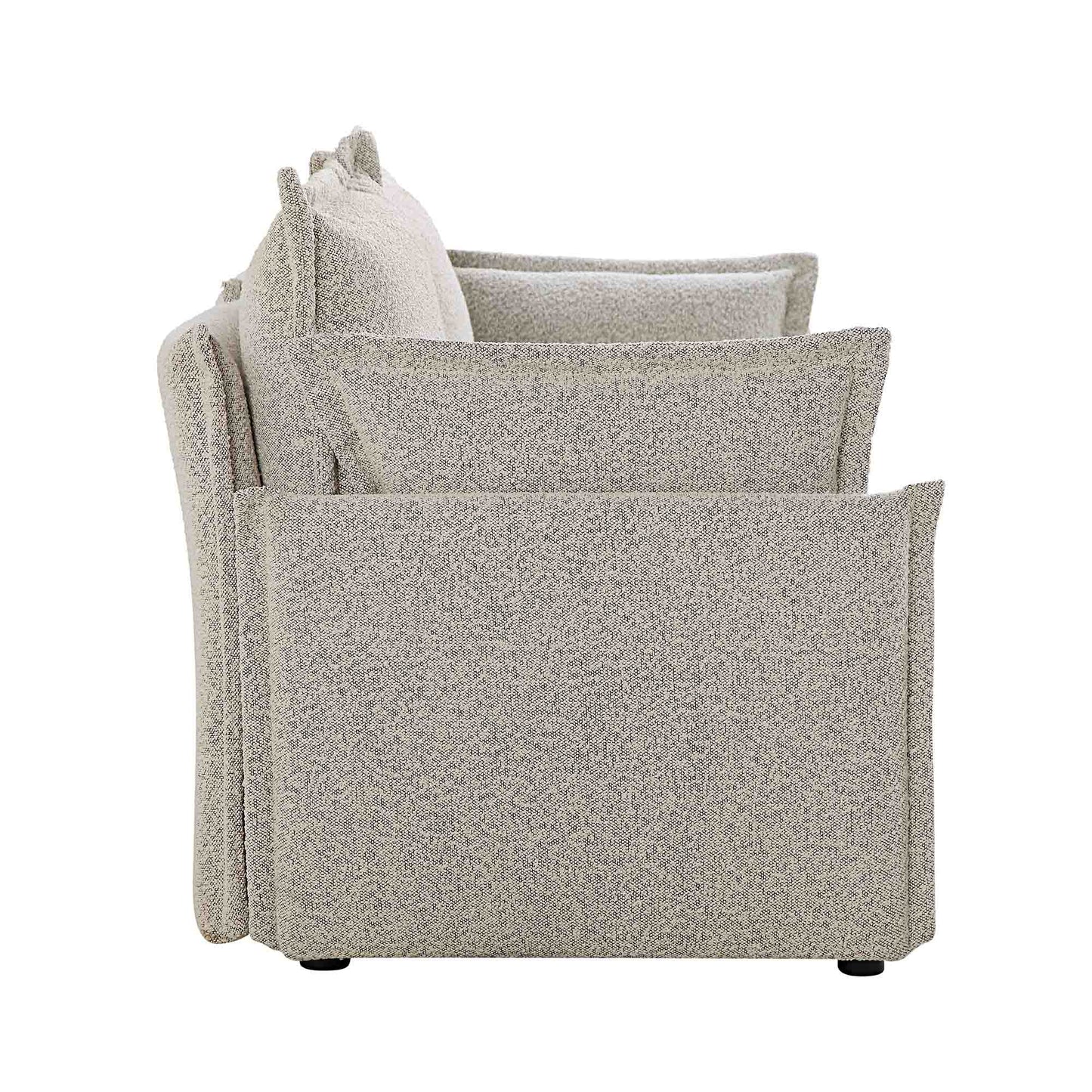 Canapé modulable Byron Pillow Edge Mist Grey Boucle, 2 places