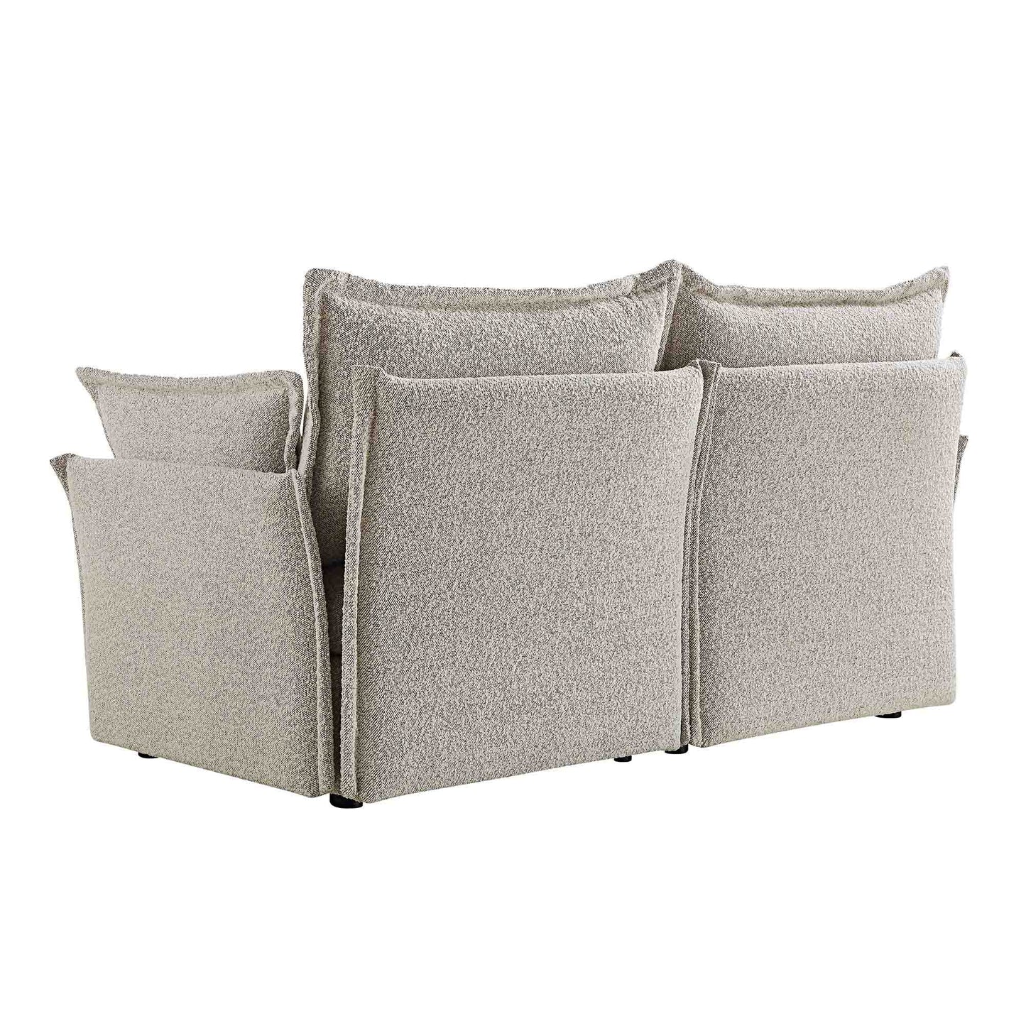 Canapé modulable Byron Pillow Edge Mist Grey Boucle, 2 places