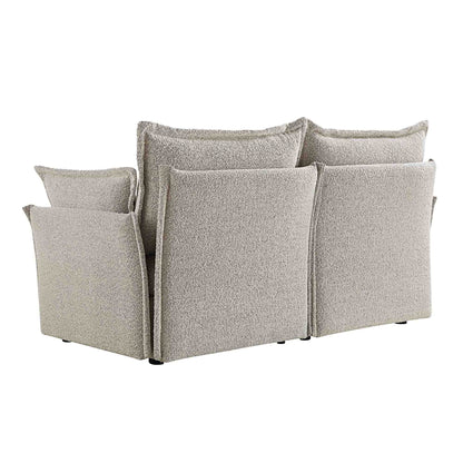 Canapé modulable Byron Pillow Edge Mist Grey Boucle, 2 places