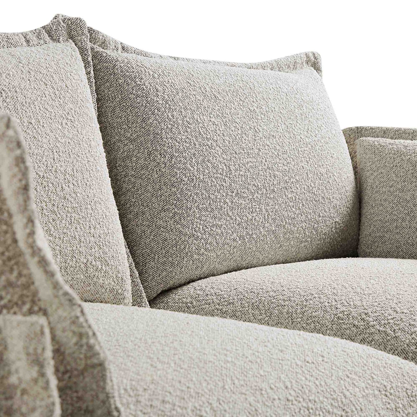 Canapé modulable Byron Pillow Edge Mist Grey Boucle, 2 places