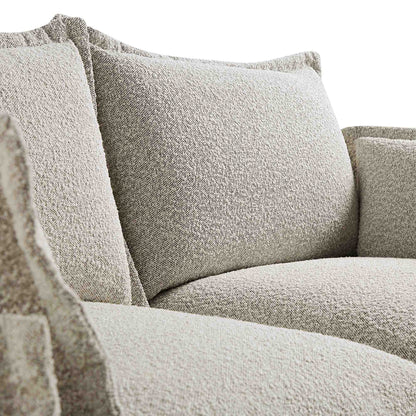 Canapé modulable Byron Pillow Edge Mist Grey Boucle, 2 places