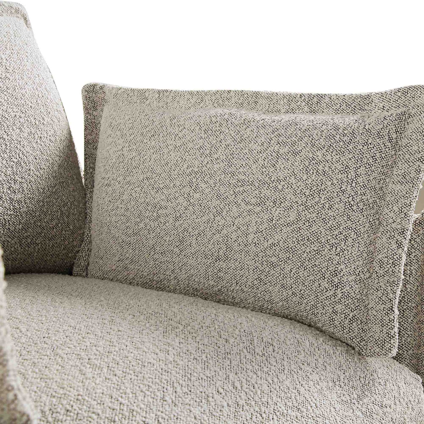 Canapé modulable Byron Pillow Edge Mist Grey Boucle, 2 places