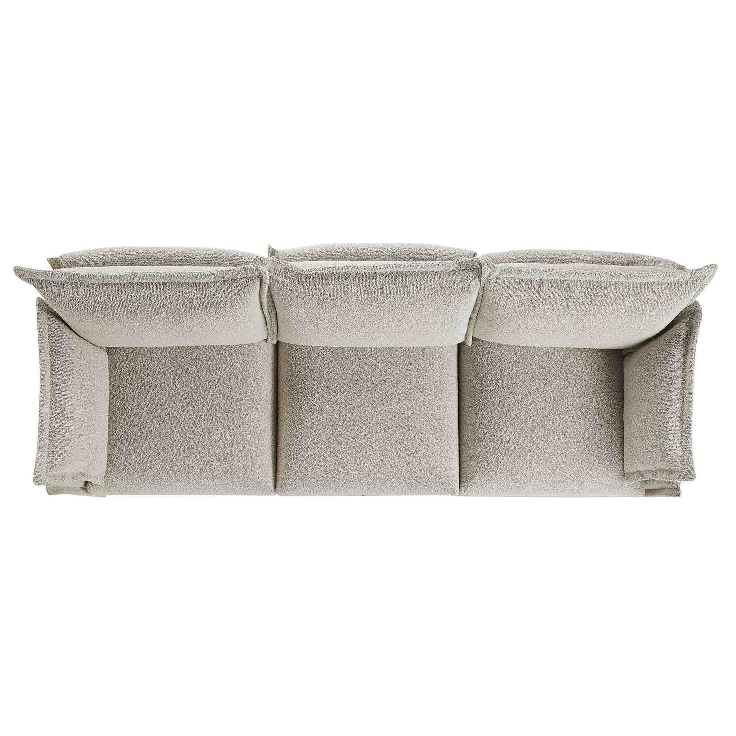 Canapé modulaire Byron Pillow Edge Mist Grey Boucle, 3 places