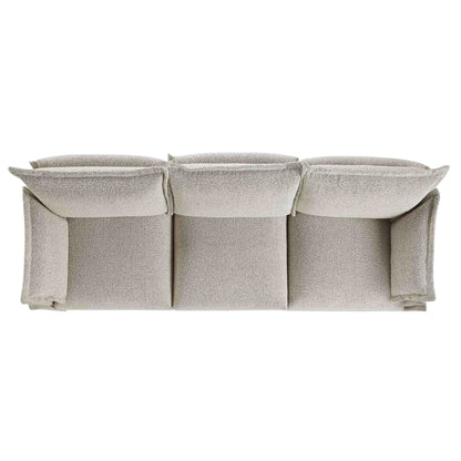Canapé modulaire Byron Pillow Edge Mist Grey Boucle, 3 places