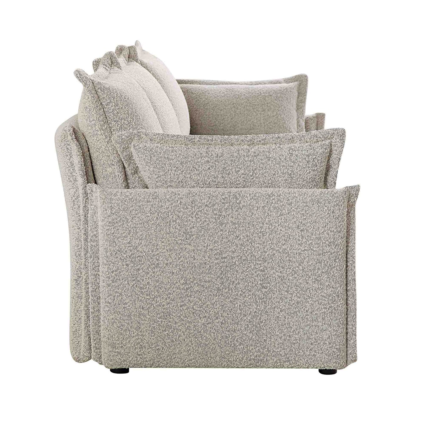 Canapé modulaire Byron Pillow Edge Mist Grey Boucle, 3 places