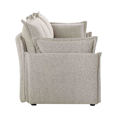 Canapé modulaire Byron Pillow Edge Mist Grey Boucle, 3 places