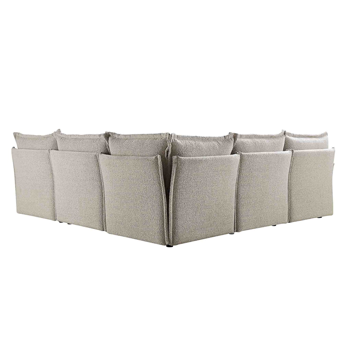 Canapé d'angle modulaire 5 places Byron Pillow Edge Mist Grey Boucle