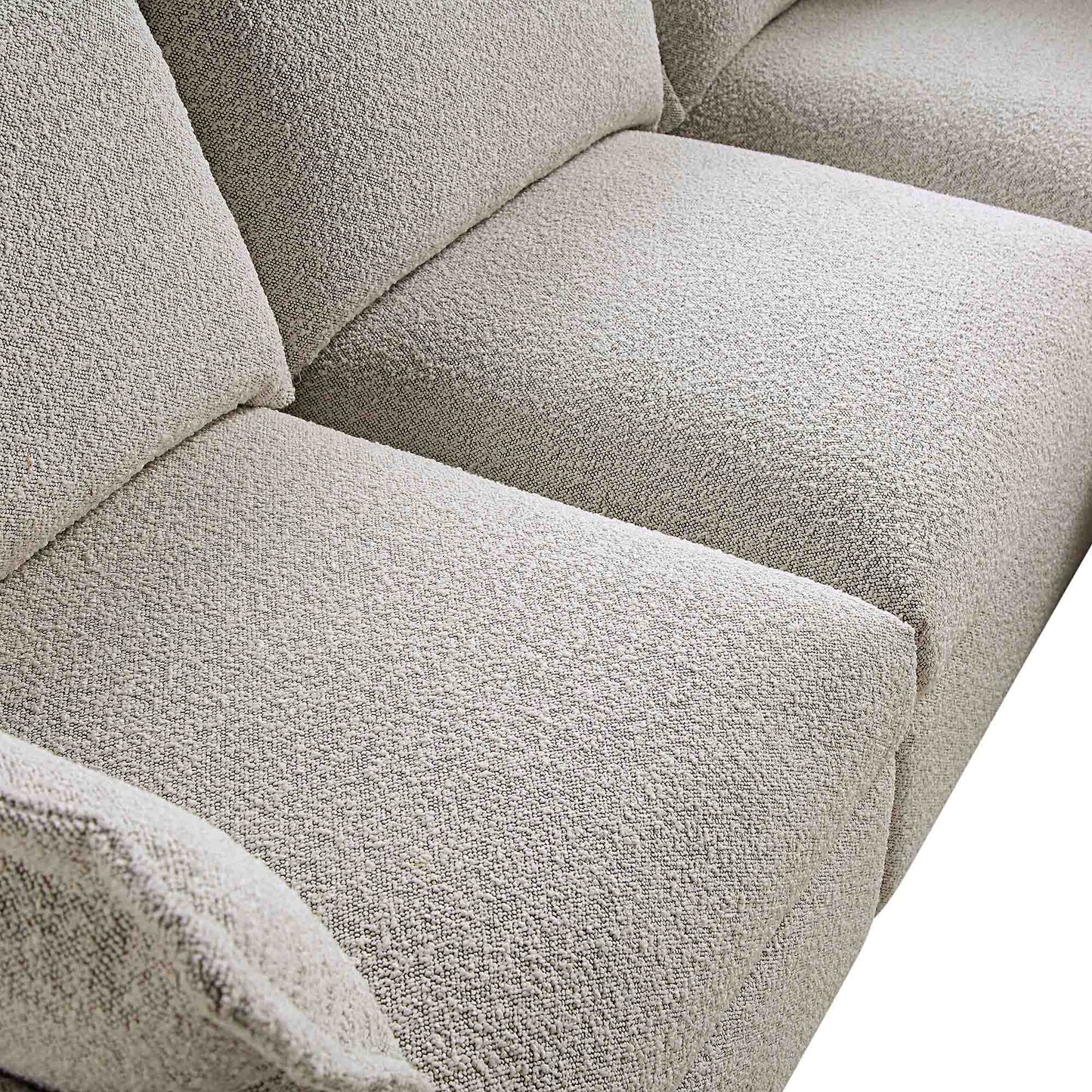 Canapé d'angle modulaire 5 places Byron Pillow Edge Mist Grey Boucle