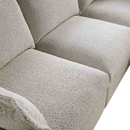 Canapé d'angle modulaire 5 places Byron Pillow Edge Mist Grey Boucle
