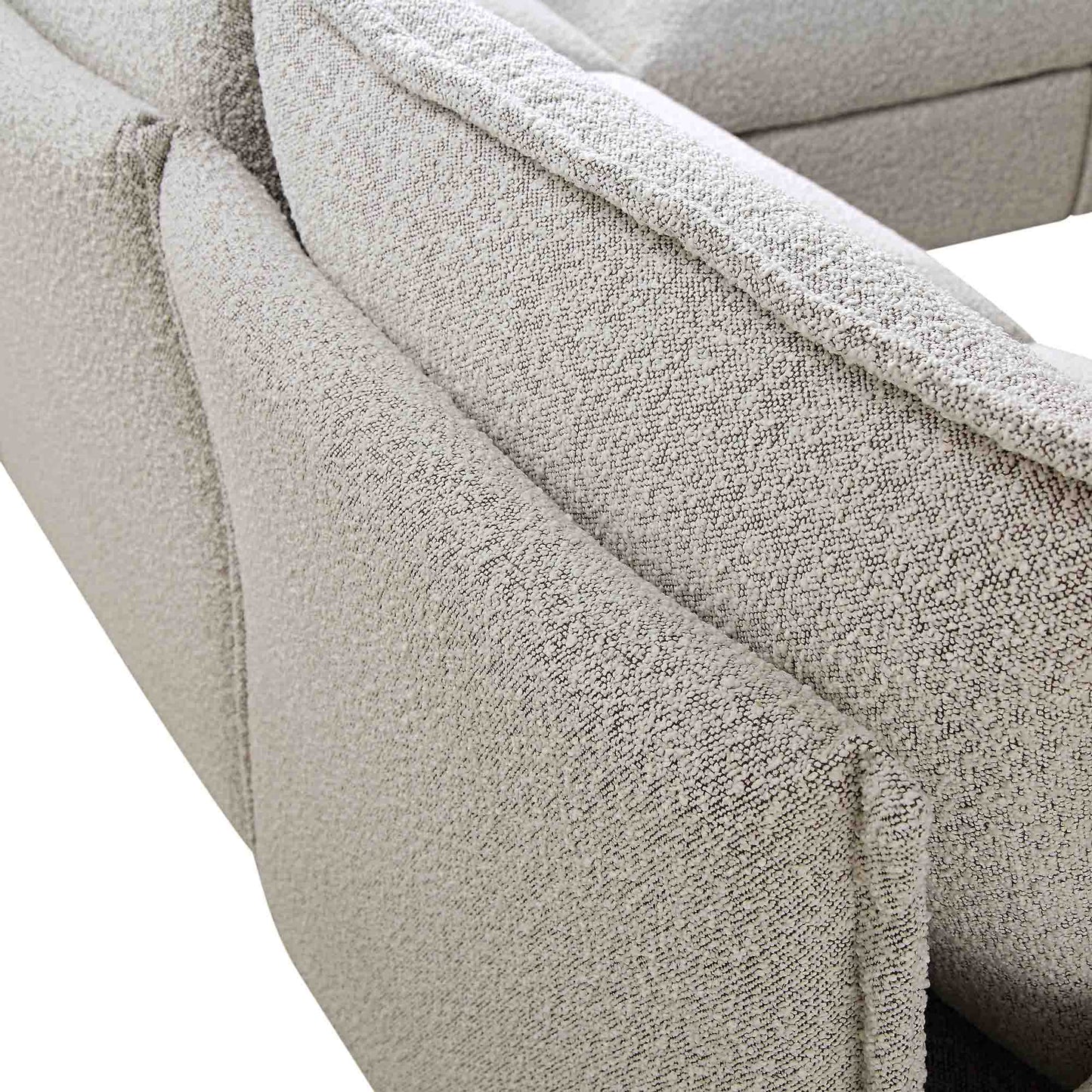 Canapé d'angle modulaire 5 places Byron Pillow Edge Mist Grey Boucle