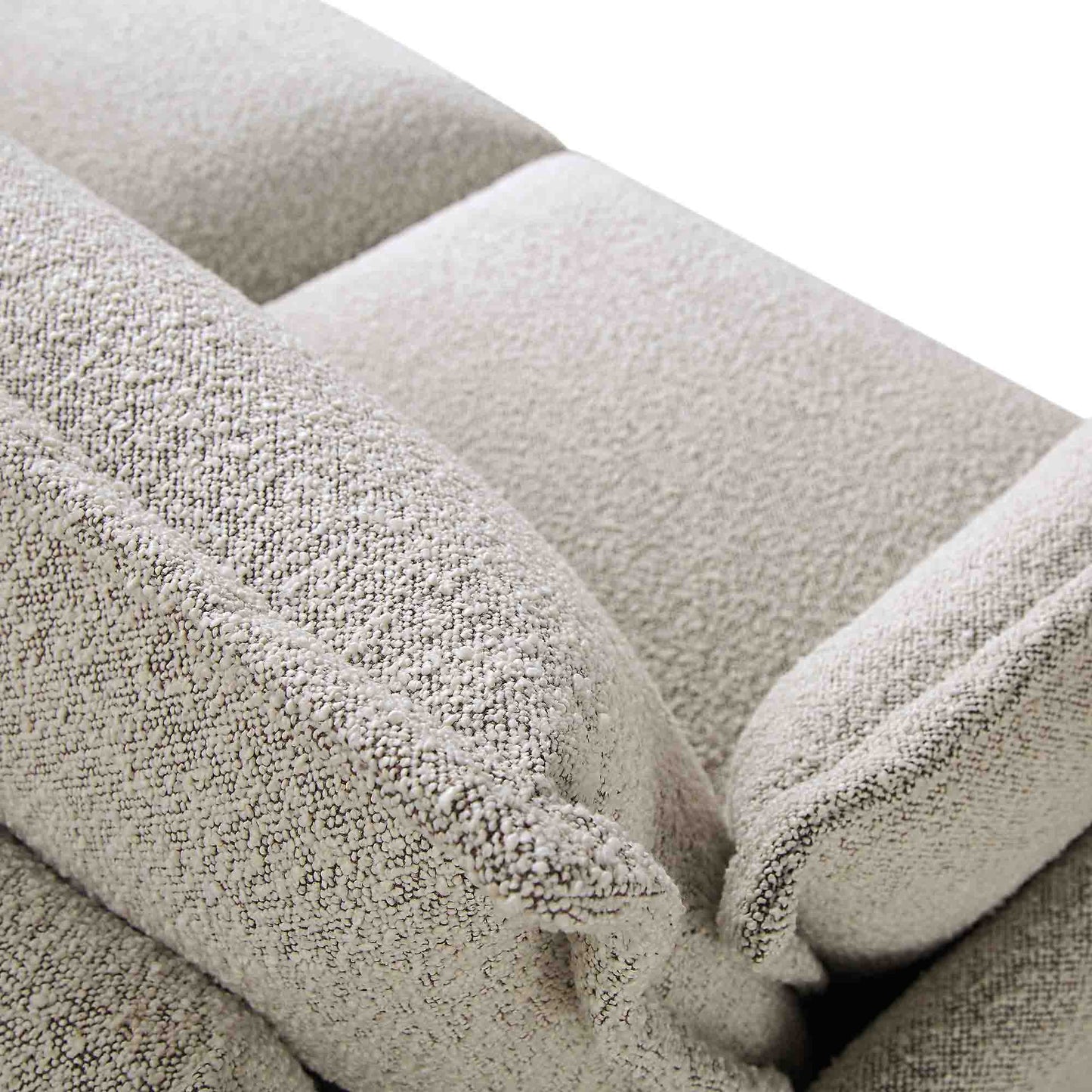 Canapé d'angle modulaire 5 places Byron Pillow Edge Mist Grey Boucle