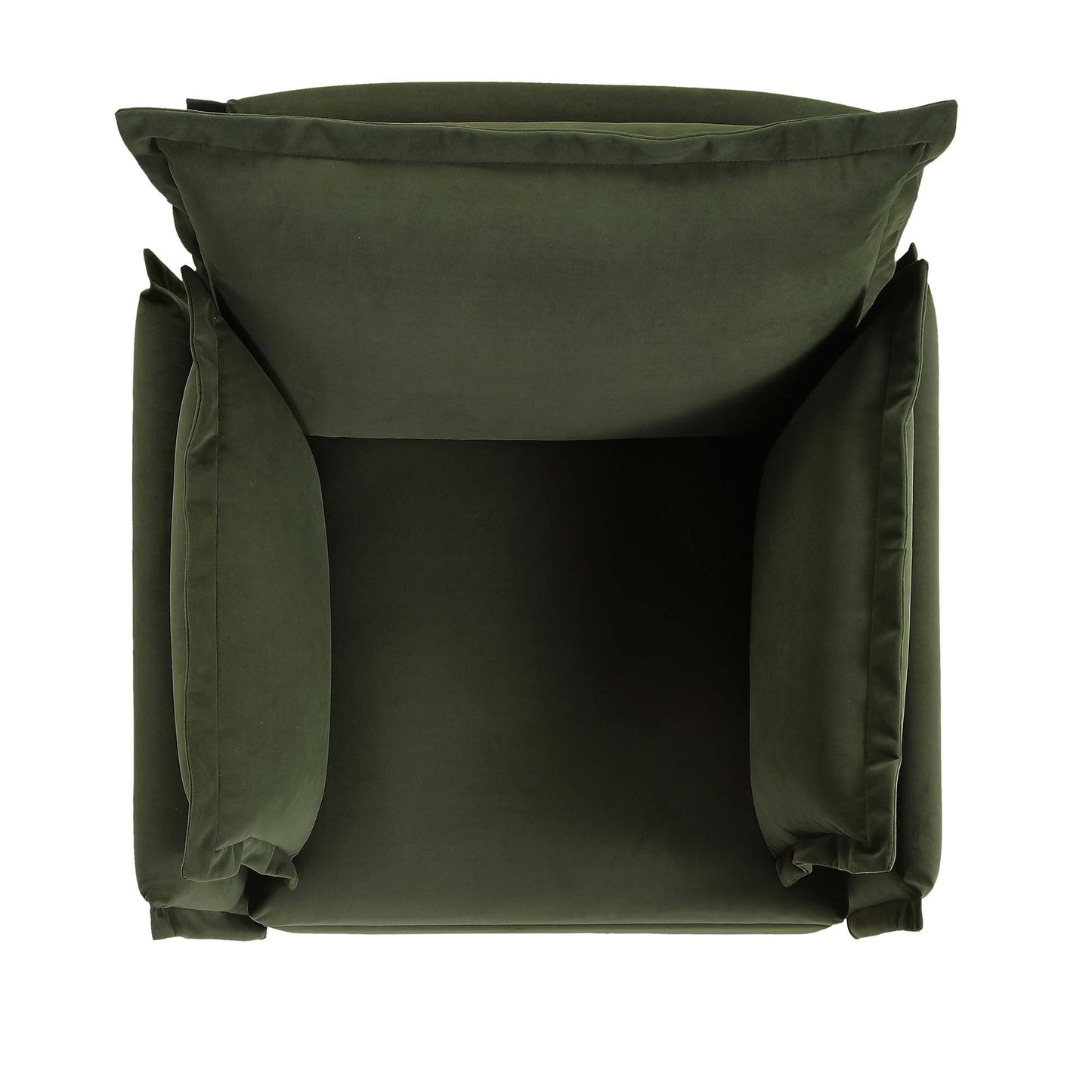 Canapé modulable Byron Pillow Edge en velours vert mousse, 1 place