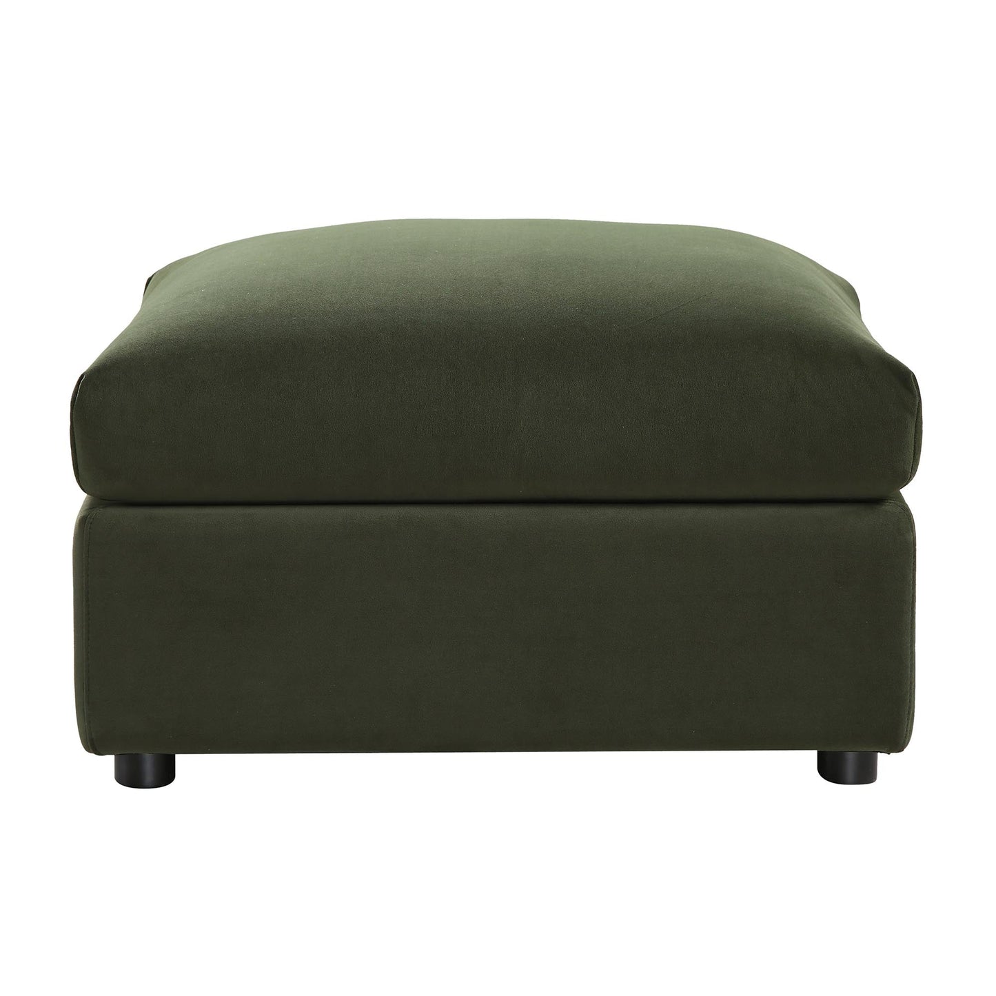Pouf en velours vert mousse Byron
