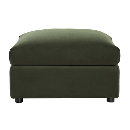 Pouf en velours vert mousse Byron