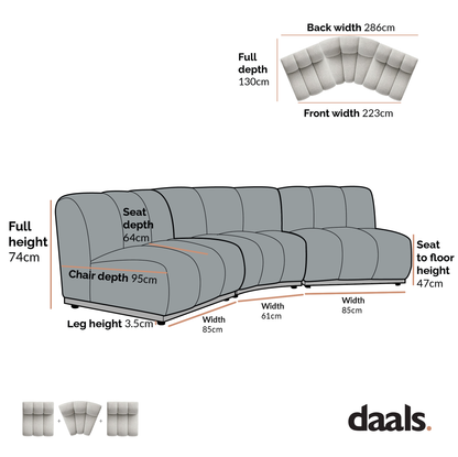 Canapé Modulable Granvia Taupe Boucle, Canapé d'Angle 3 Places